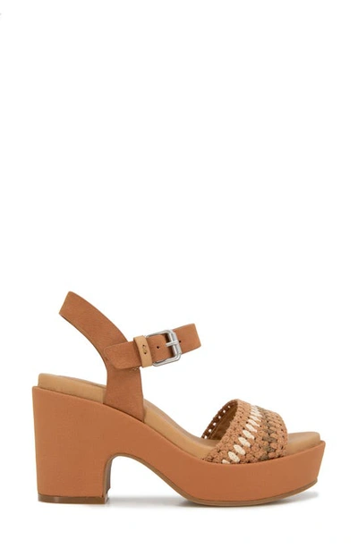 Gentle Souls By Kenneth Cole Delilah Ankle Strap Platform Sandal In Brown Multi Fabric
