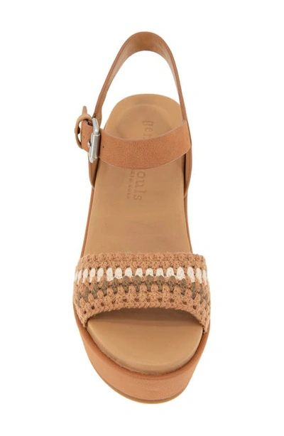 Gentle Souls By Kenneth Cole Delilah Ankle Strap Platform Sandal In Brown Multi Fabric