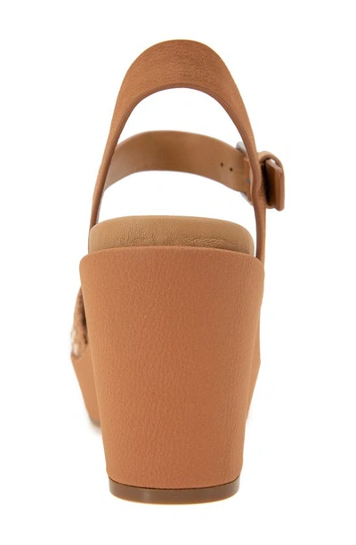 Gentle Souls By Kenneth Cole Delilah Ankle Strap Platform Sandal In Brown Multi Fabric