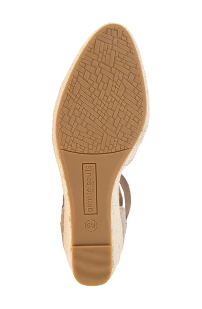 Gentle Souls By Kenneth Cole Orya Espadrille Wedge Sandal In Mushroom Suede