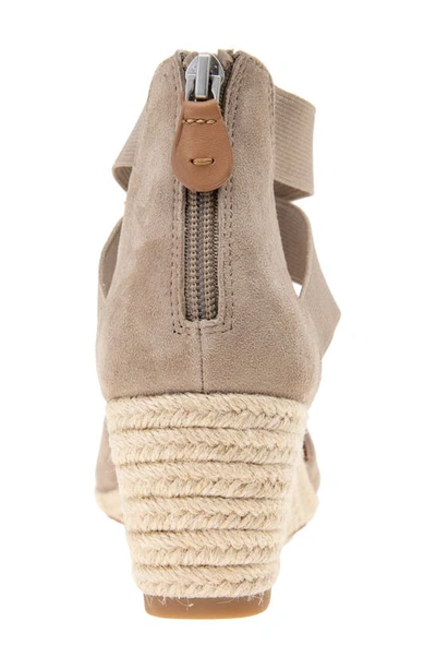Gentle Souls By Kenneth Cole Orya Espadrille Wedge Sandal In Mushroom Suede