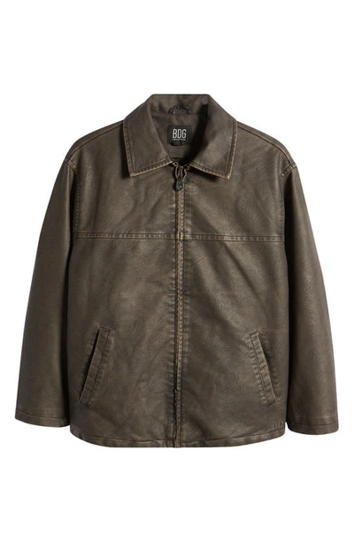 Bdg Urban Outfitters Wadded Faux Leather Jacket In Chocolate