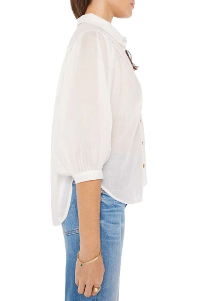 Shop Mother The Breeze Cotton Button-up Shirt In Wbw-bright White