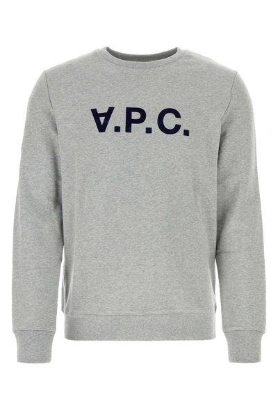 Shop A.p.c. Grey Cotton Sweatshirt In Pla