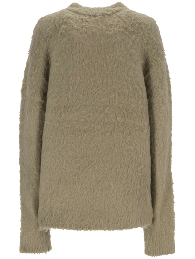 Shop Acne Studios Faux Fur Wool Blend Sweater In Beige