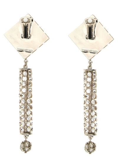 Shop Alessandra Rich Crystal Earrings In Silver
