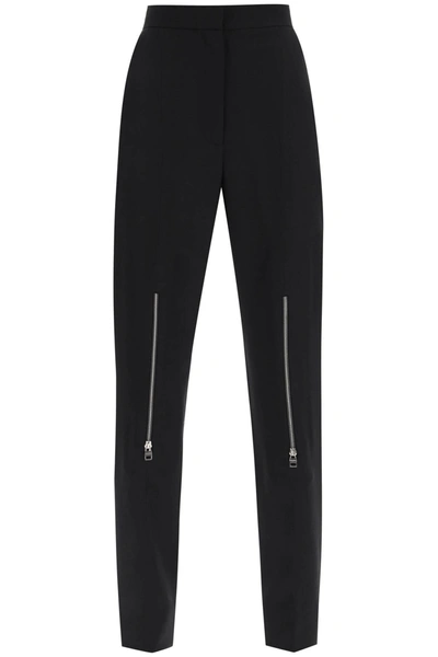 Shop Alexander Mcqueen Zip-detail Trousers In Black