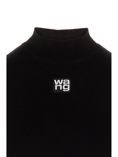 Shop Alexander Wang T By  Logo Viscose Top In Black