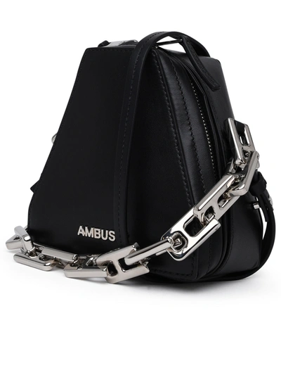 Shop Ambush Small Leather Crossbody Bag In Black