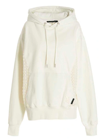 Shop Andersson Bell 'mesh Panel Contrast' Hoodie In White
