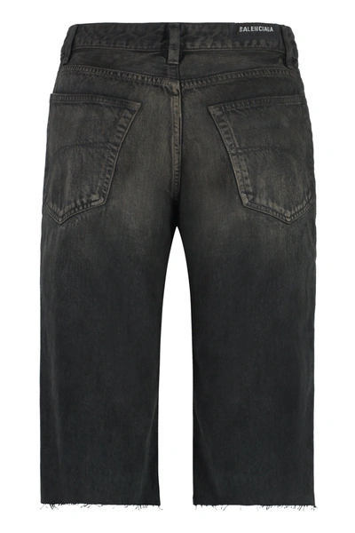 Shop Balenciaga Cotton Bermuda Shorts In Dark Brown