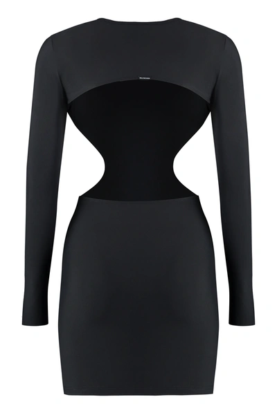 Shop Balenciaga Jersey Mini Dress In Black