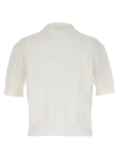 Shop Balmain 'monogramma' Sweater In White