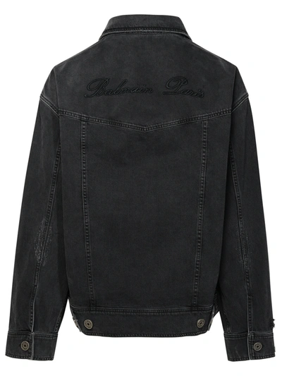 Shop Balmain Black Cotton Jacket In Noirdelave
