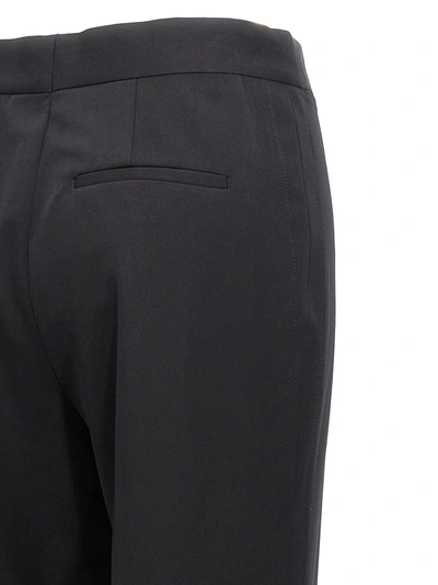 Shop Stella Mccartney Black Flare Pants With Concealed Closure In Stretch Wool Woman