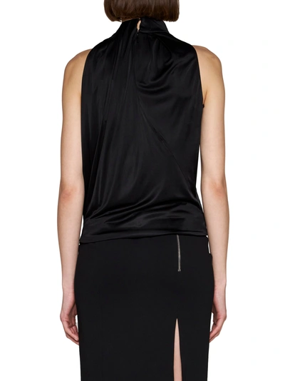Shop Versace Black Halterneck Top With Diagonal Cut-out In Viscose Woman