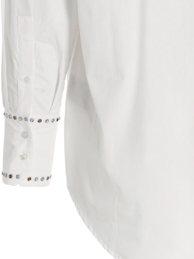 Shop Bluemarble Rhinestone Embellishment Cotton Shirt In White