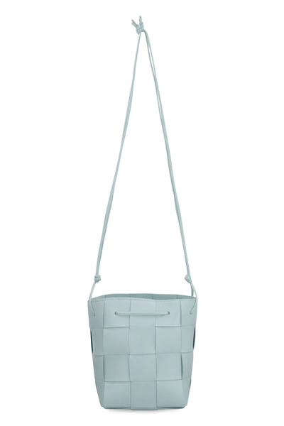 Shop Bottega Veneta Cassette Leather Bucket Bag In Blue