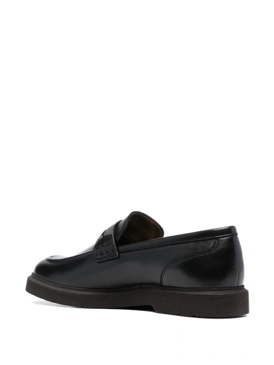 Shop Brunello Cucinelli Black Leather Loafers
