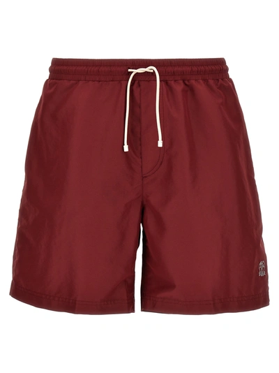 Shop Brunello Cucinelli Swim Shorts In Red