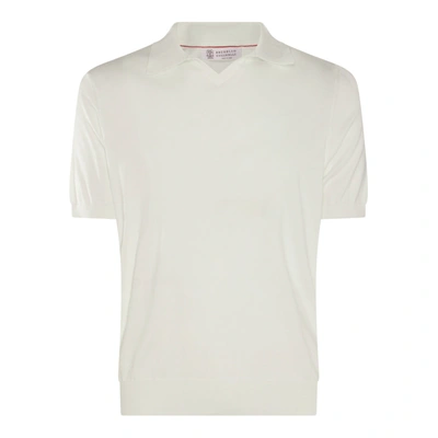 Shop Brunello Cucinelli White Cotton Polo Shirt