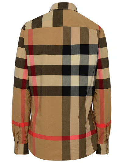 Shop Burberry Beige Cotton Somerton Shirt