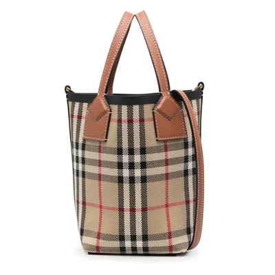 Shop Burberry Bucket Bags In Vintagechckabeige