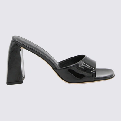 Shop By Far Black Leather Michele Mules