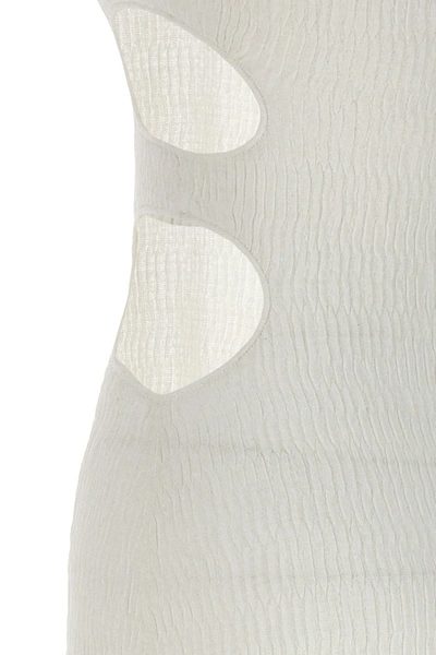 Shop Chloé Linen Blend Silk Long Dress In White