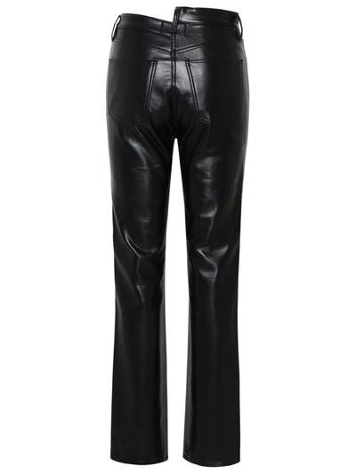 Shop Agolde Criss Black Leather Trousers