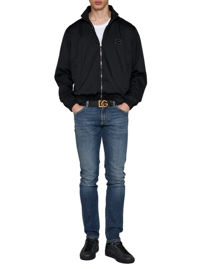 Shop Dolce & Gabbana Logo Zipped Jacket In Black