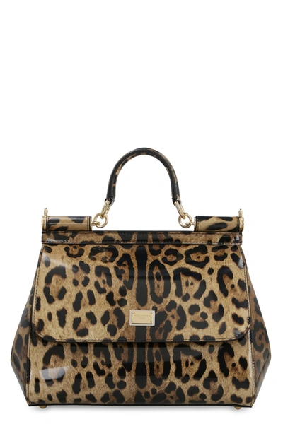 Shop Dolce & Gabbana Kim Dolce&gabbana - Sicily Leather Handbag In Animalier