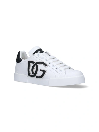 Shop Dolce & Gabbana Portofino Sneakers In White Leather