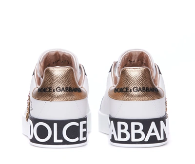 Shop Dolce & Gabbana Sneakers In Scritte Fdo Bianco