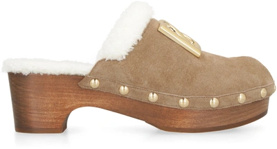 Shop Dolce & Gabbana Studded Clogs In Brown
