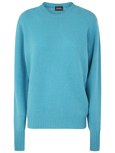 Shop Drumohr Long Sleeve Crew Neck Sweater Clothing In Blue