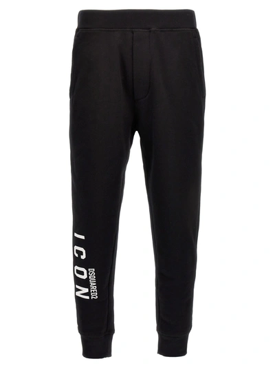 Dsquared2 Logo And Text Print Sweatpants In Black