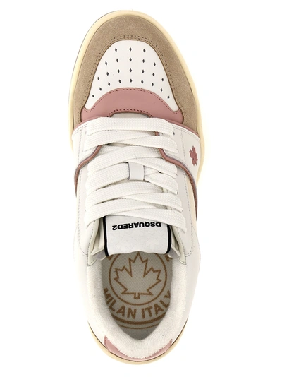Shop Dsquared2 Spiker White Leather Sneakers
