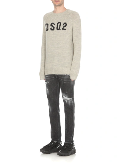 Shop Dsquared2 Logo Sweater In Gray