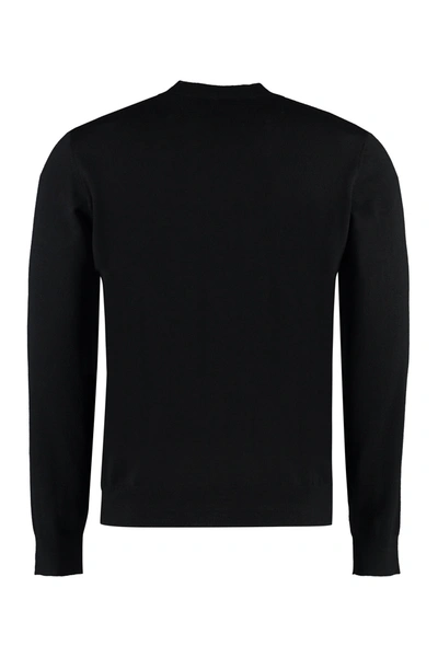 Shop Dsquared2 Virgin Wool Crew-neck Sweater In Black