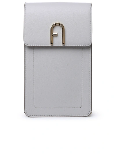 Shop Furla 'flow Vertic' Ivory Leather Crossbody Bag In White