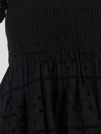 Shop Ganni "broderie Anglaise" Dress In Black