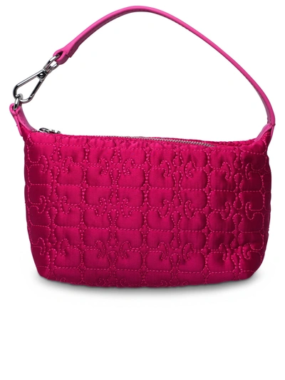 Shop Ganni Small 'butterfly' Fuchsia Satin Bag In Fucsia