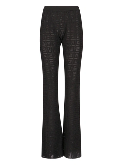 Shop Givenchy 4g Jacquard Flared Trousers In In Black
