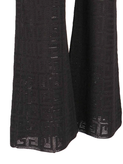 Shop Givenchy 4g Jacquard Flared Trousers In In Black