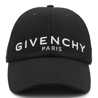 Shop Givenchy Black Cotton Logo Baseball Cap