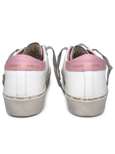 Shop Golden Goose Hi-star White Leather Sneakers