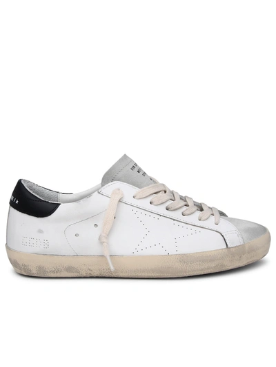 Shop Golden Goose White Leather Super-star Sneakers