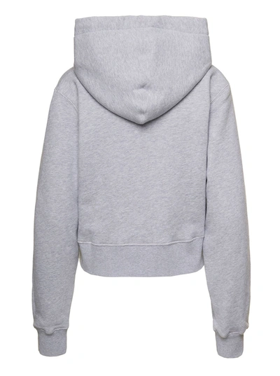 Shop Palm Angels College Fitted Hoodie In Grey
