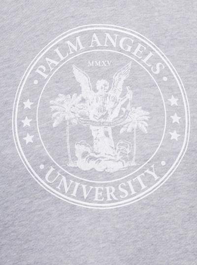 Shop Palm Angels College Fitted Hoodie In Grey